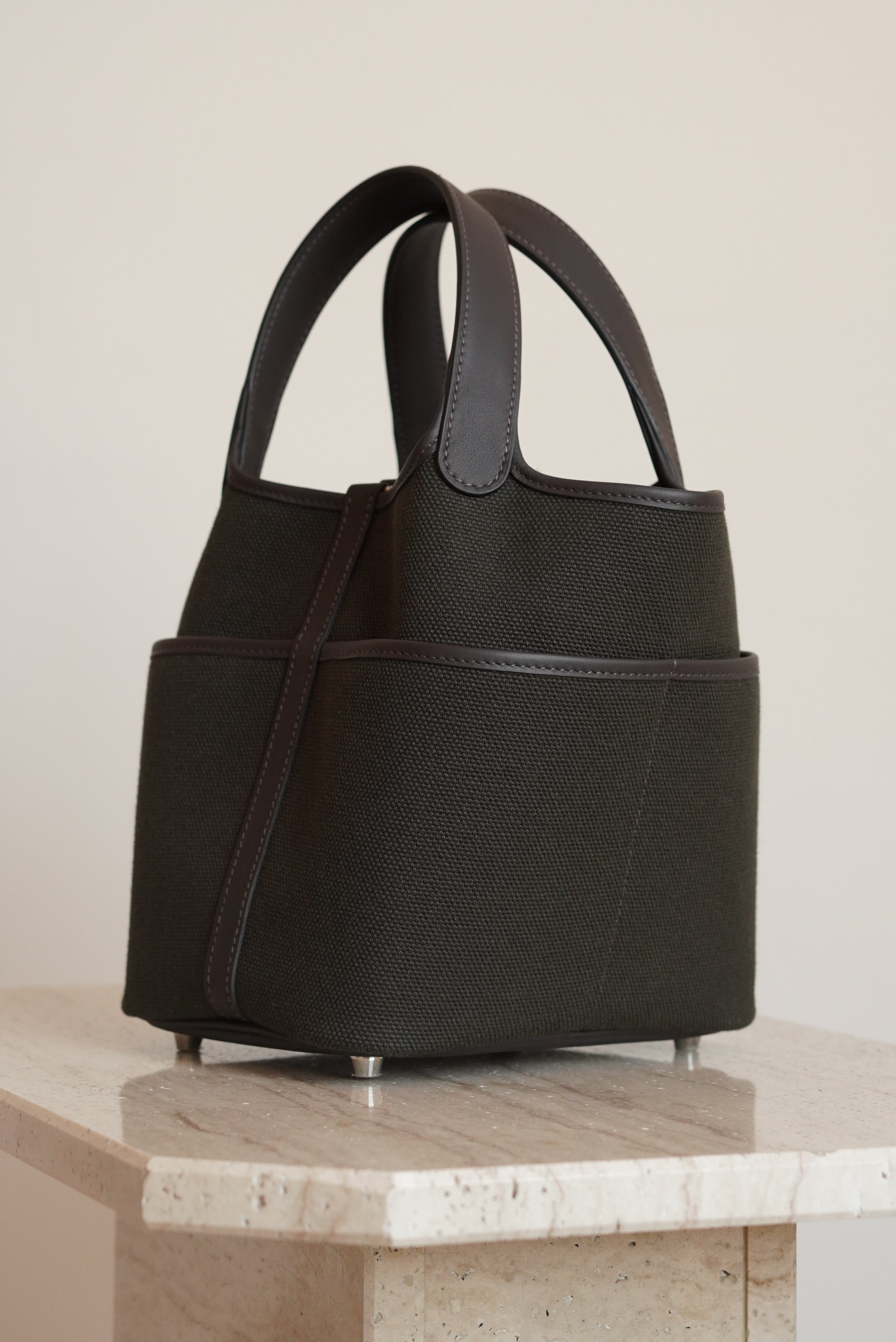 HERMÈS PICOTIN 18 POCKET | DARK BRONZE & EBENE