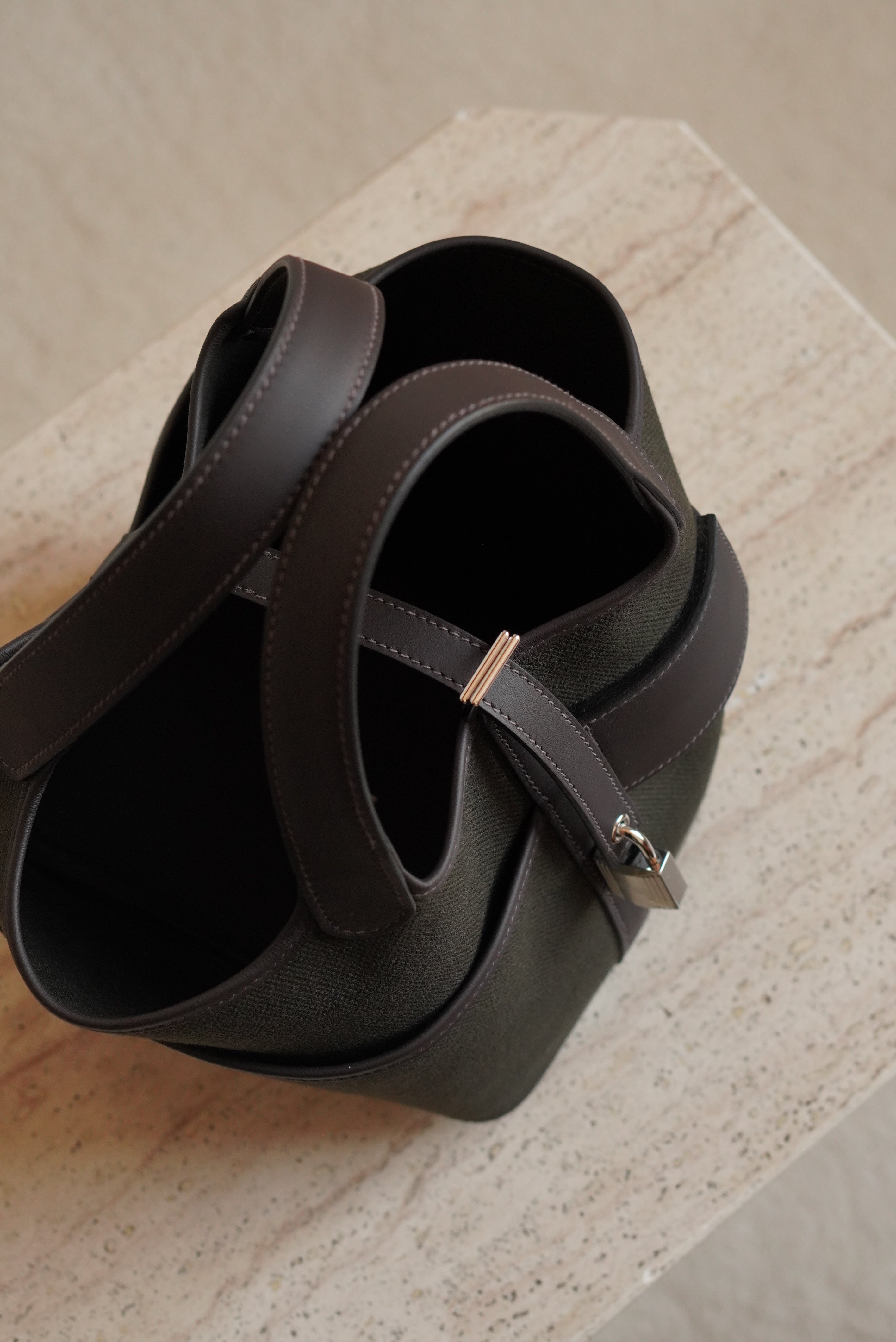 HERMÈS PICOTIN 18 POCKET | DARK BRONZE & EBENE
