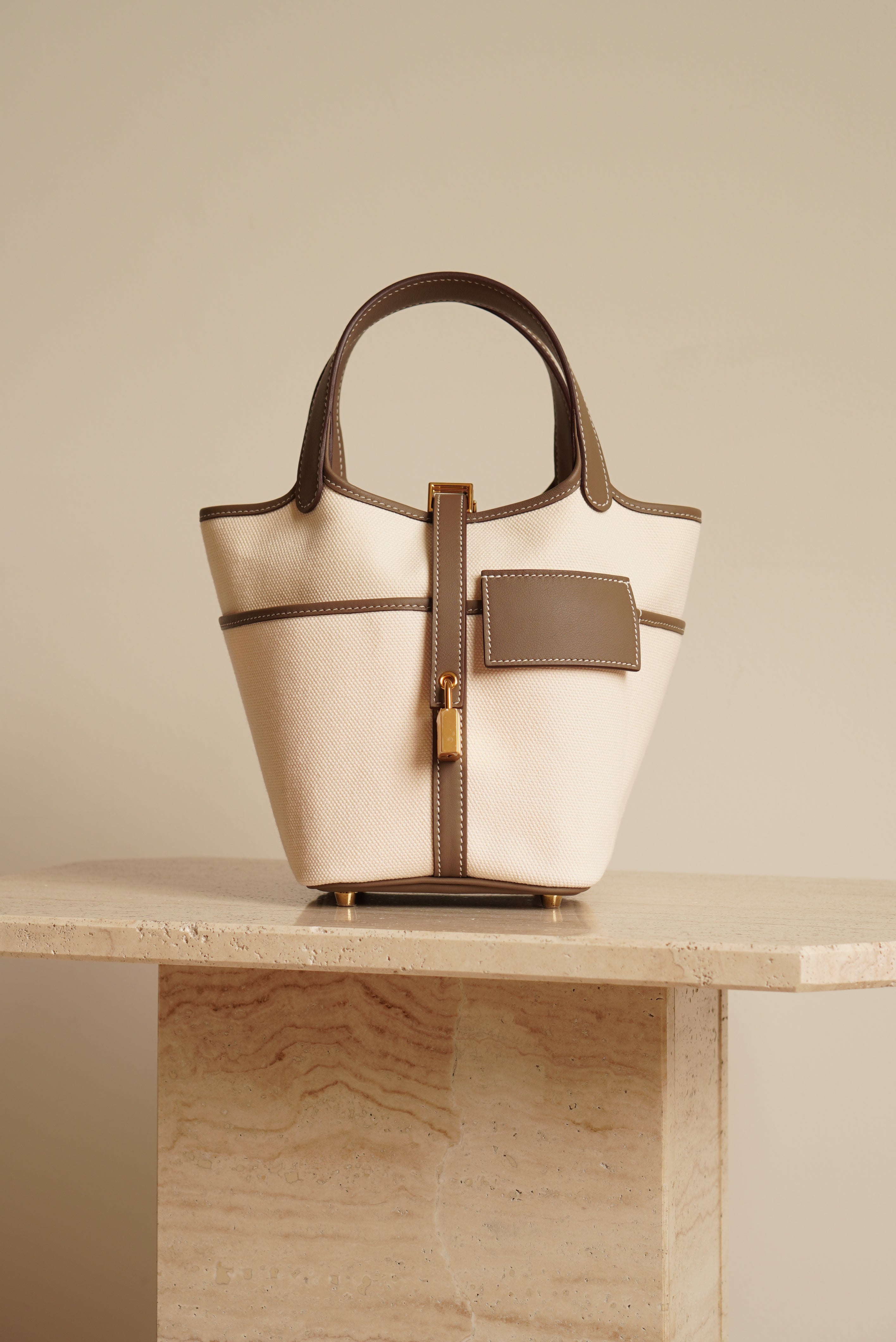 HERMÈS PICOTIN 18 POCKET | ECRU & ETOUPE