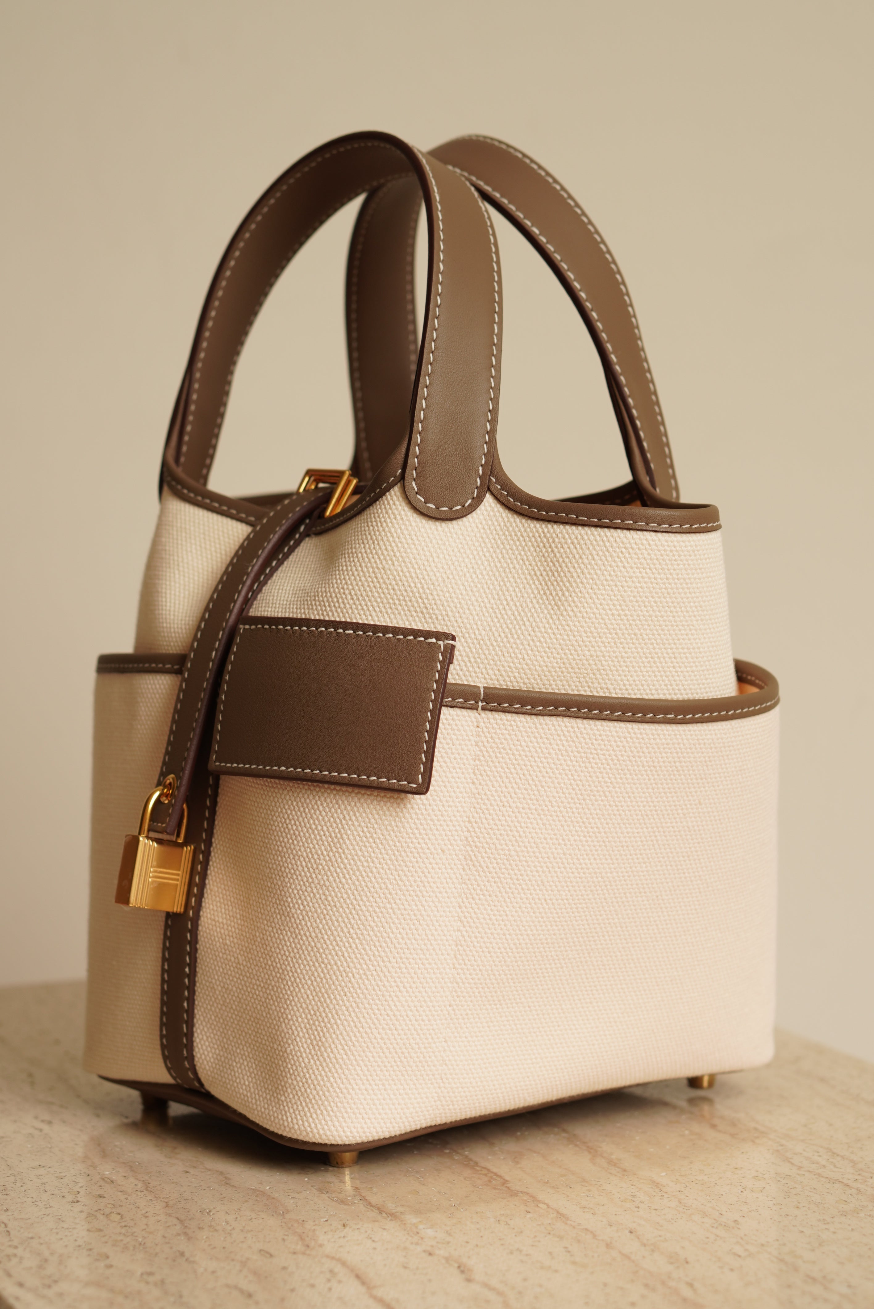 HERMÈS PICOTIN 18 POCKET | ECRU & ETOUPE