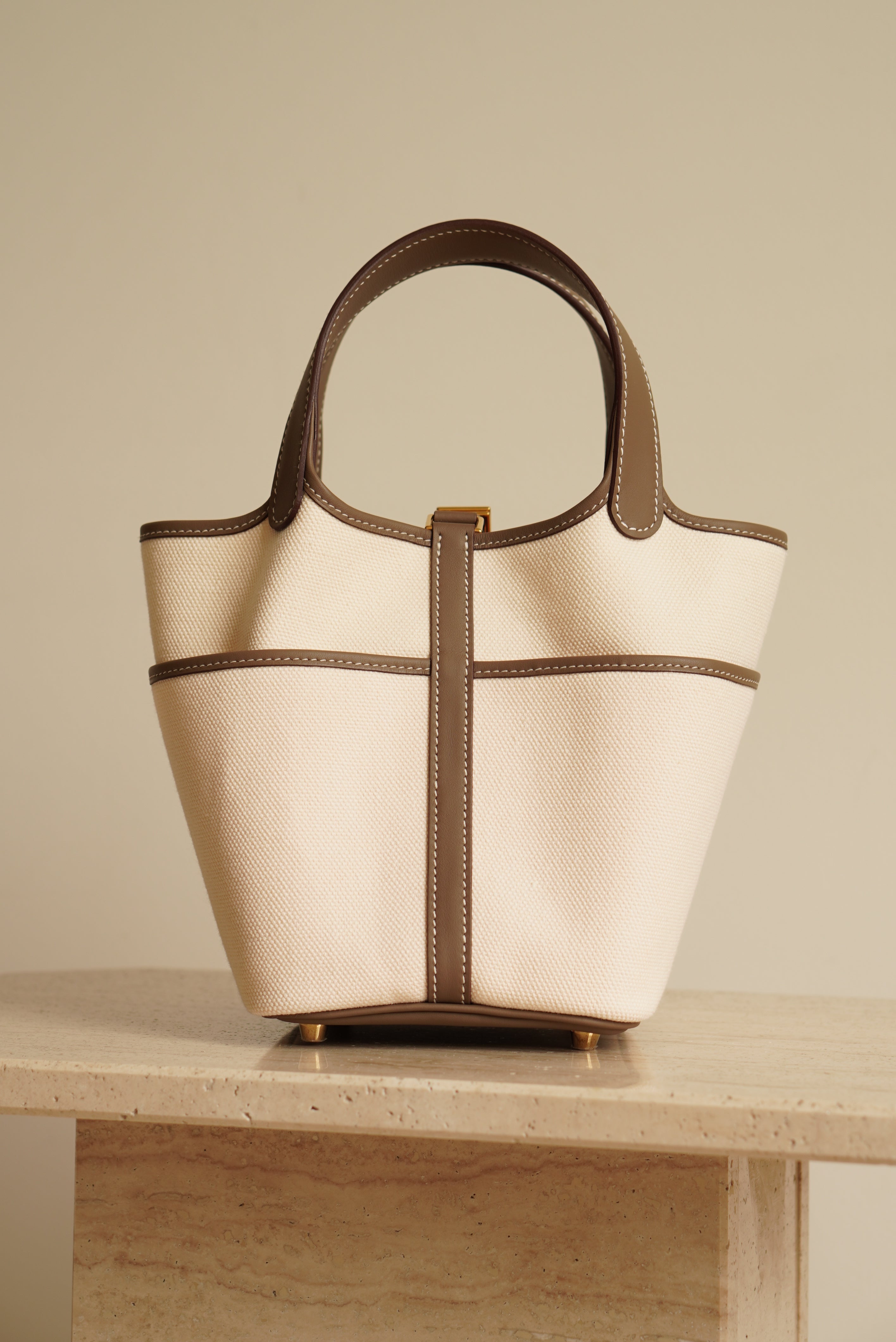 HERMÈS PICOTIN 18 POCKET | ECRU & ETOUPE