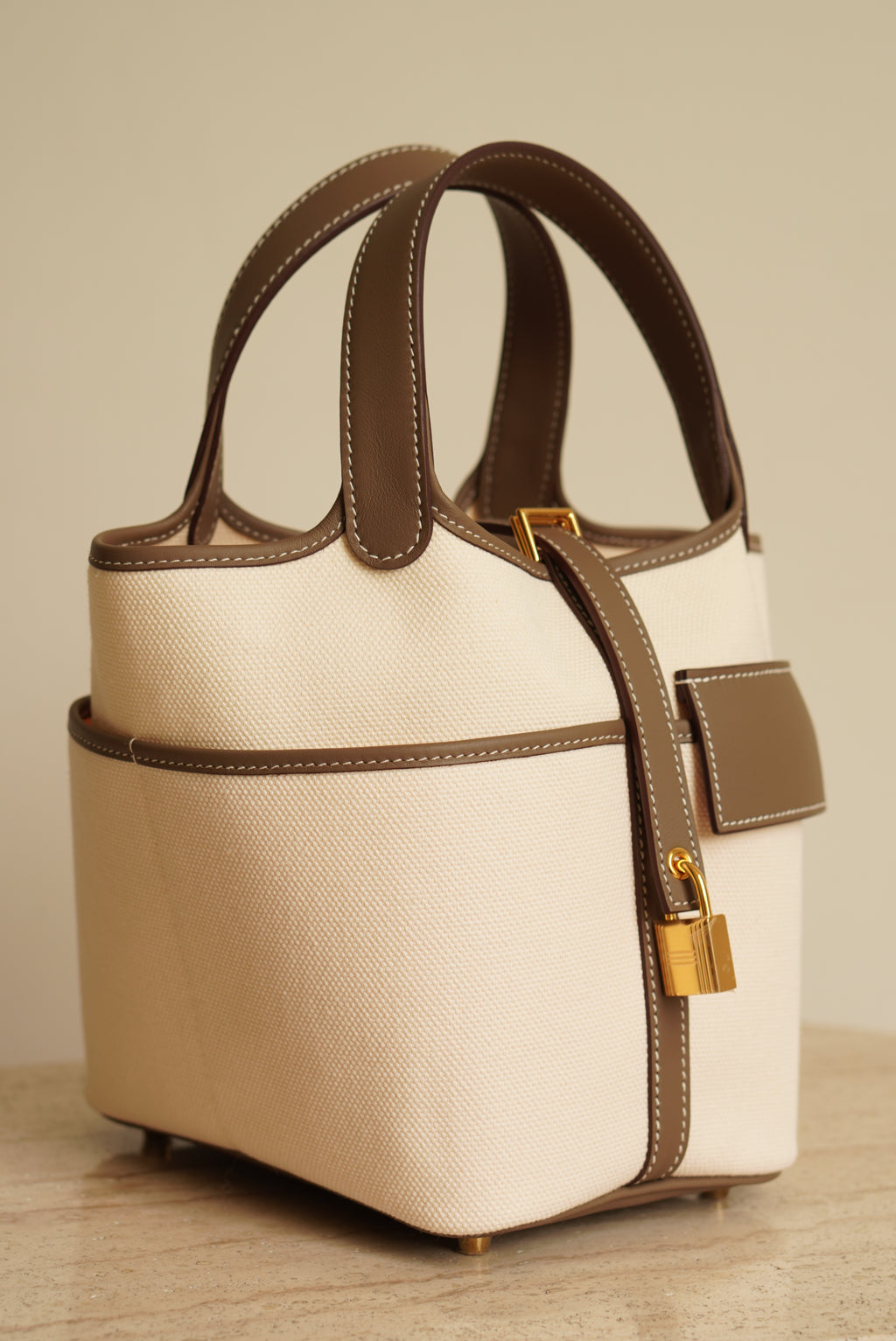 HERMÈS PICOTIN 18 POCKET | ECRU & ETOUPE