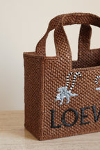 LOEWE x SUNA FUJITA LEMUR FONT TOTE SMALL | BROWN