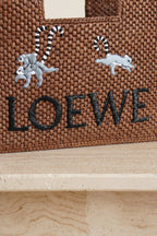 LOEWE x SUNA FUJITA LEMUR FONT TOTE SMALL | BROWN