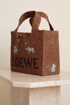 LOEWE x SUNA FUJITA LEMUR FONT TOTE SMALL | BROWN