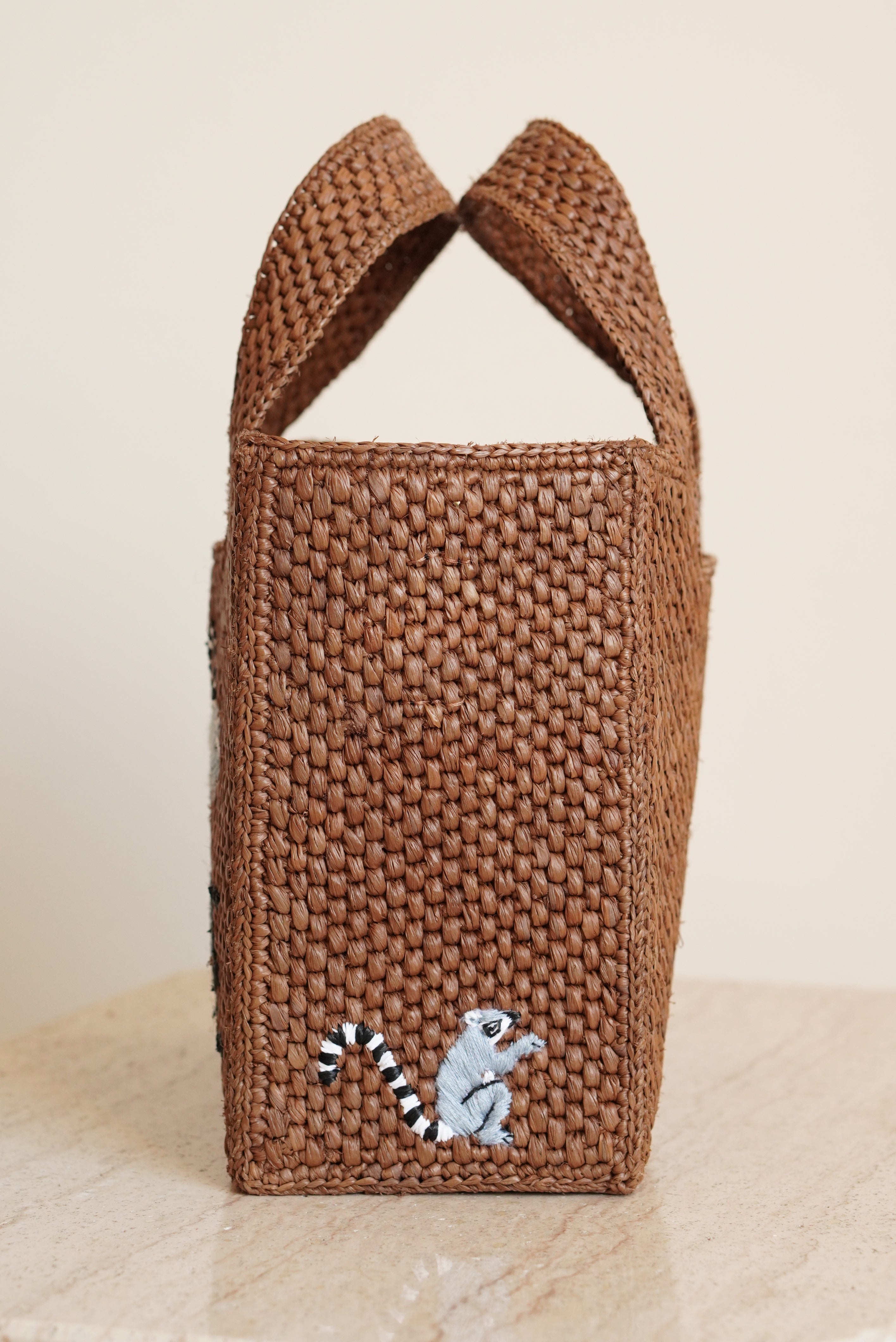 LOEWE x SUNA FUJITA LEMUR FONT TOTE SMALL | BROWN