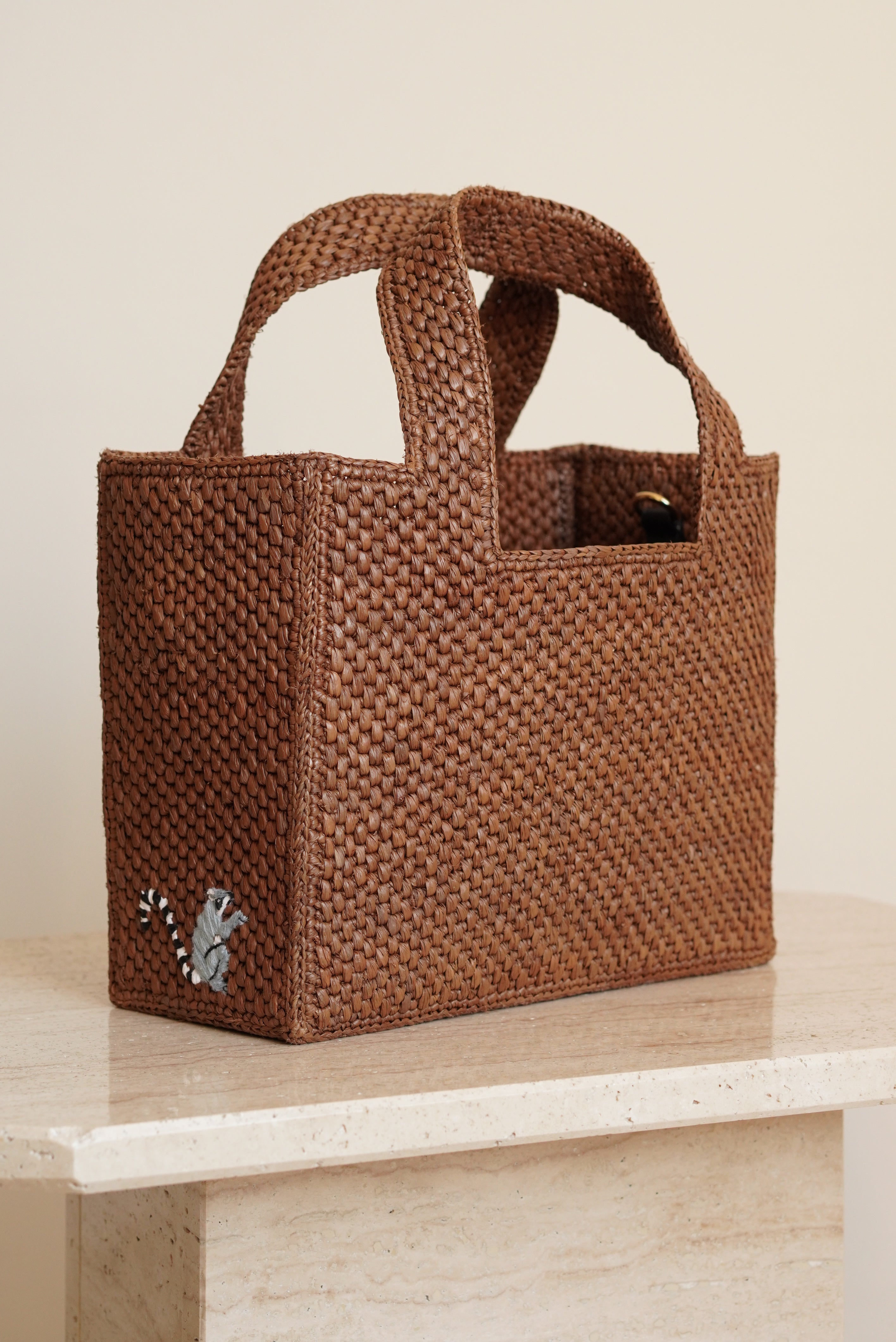 LOEWE x SUNA FUJITA LEMUR FONT TOTE SMALL | BROWN