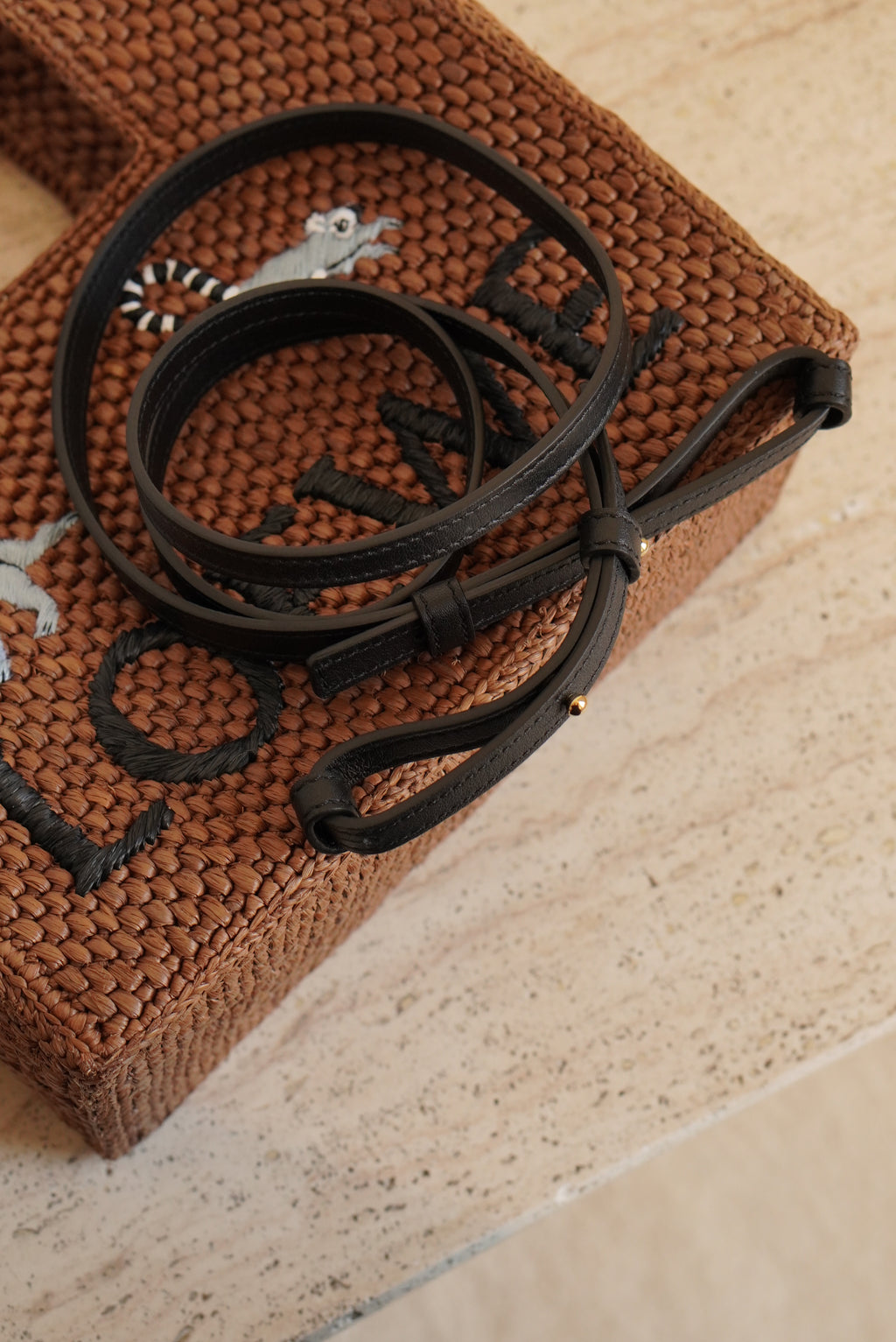 LOEWE x SUNA FUJITA LEMUR FONT TOTE SMALL | BROWN