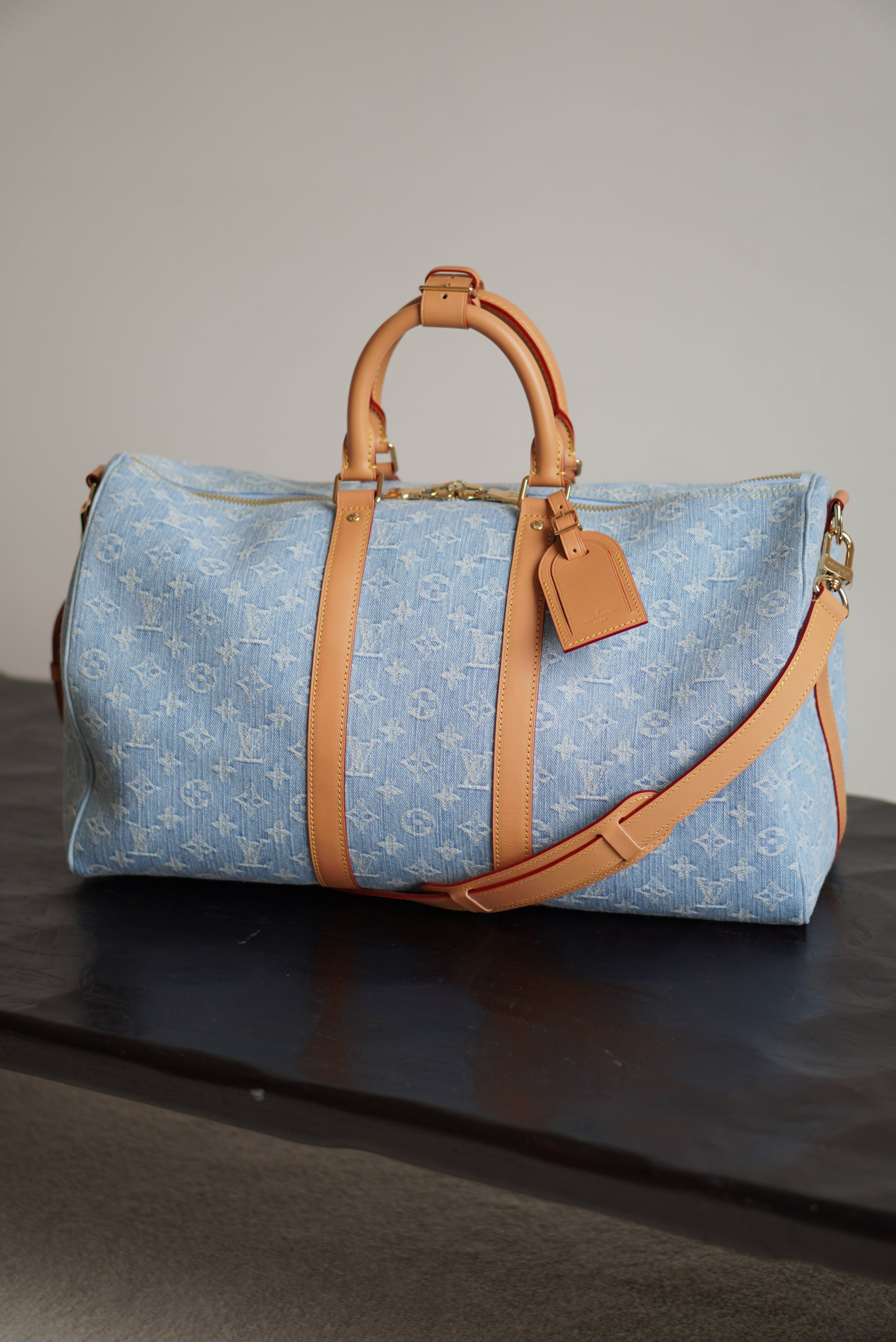 Bandouliere 45 Louis Vuitton Duffle Bag Blue Louis Vuitton