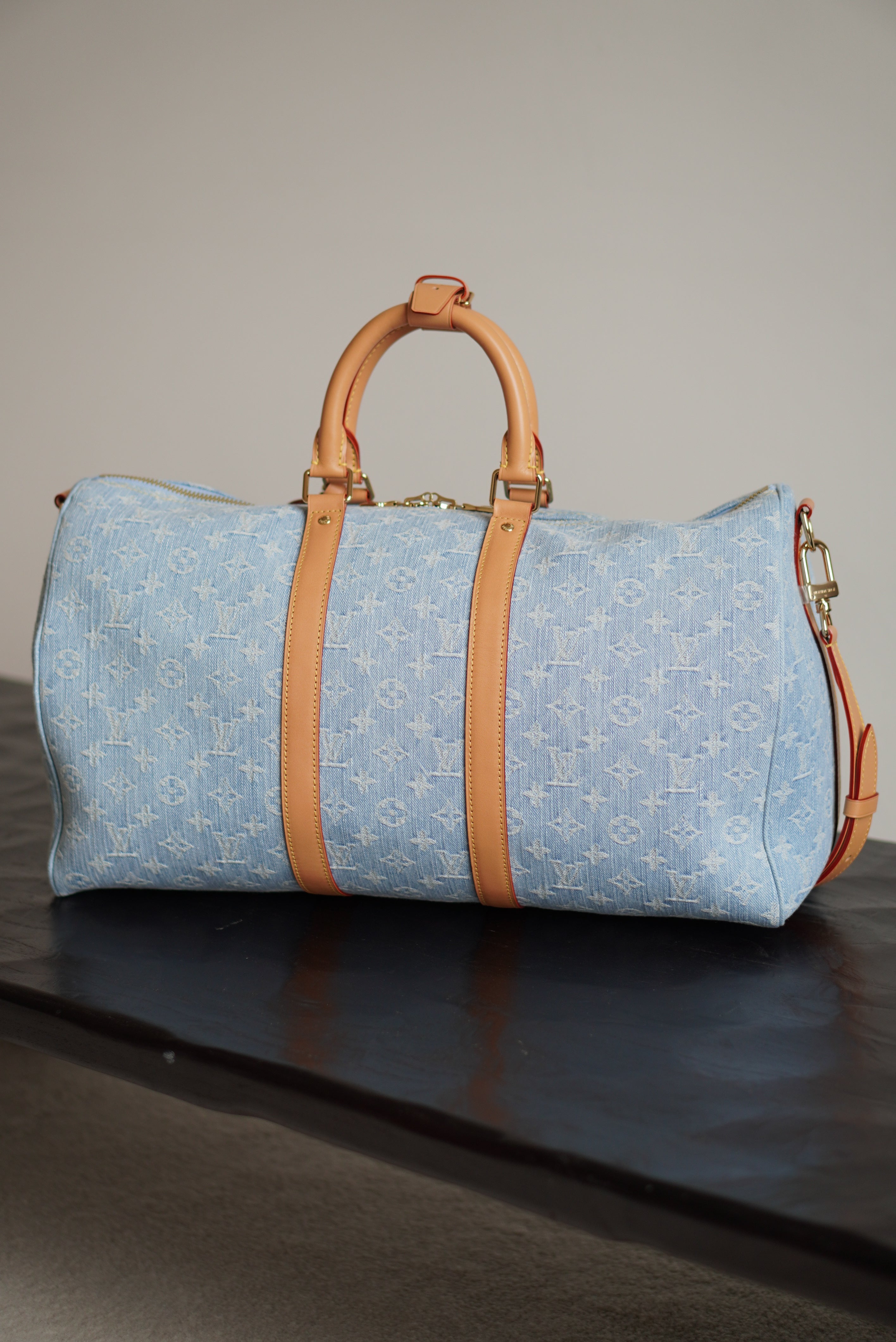 LOUIS VUITTON KEEPALL BANDOULIÈRE 45 | SKY BLUE DENIM
