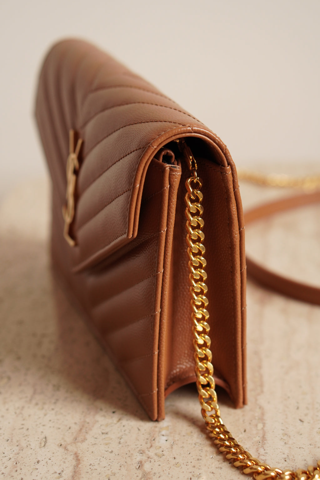 SAINT LAURENT CASSANDRE ENVELOPE CHAIN WALLET