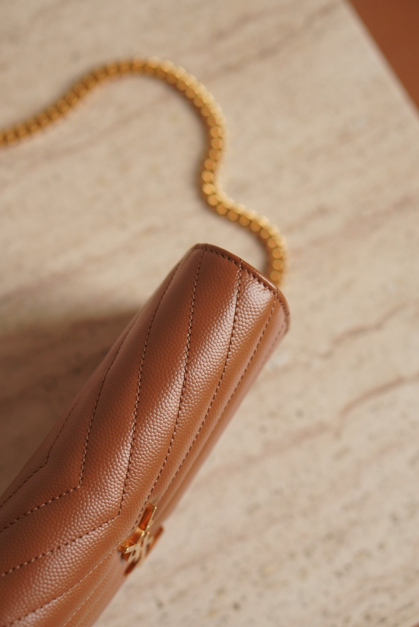 SAINT LAURENT CASSANDRE ENVELOPE CHAIN WALLET