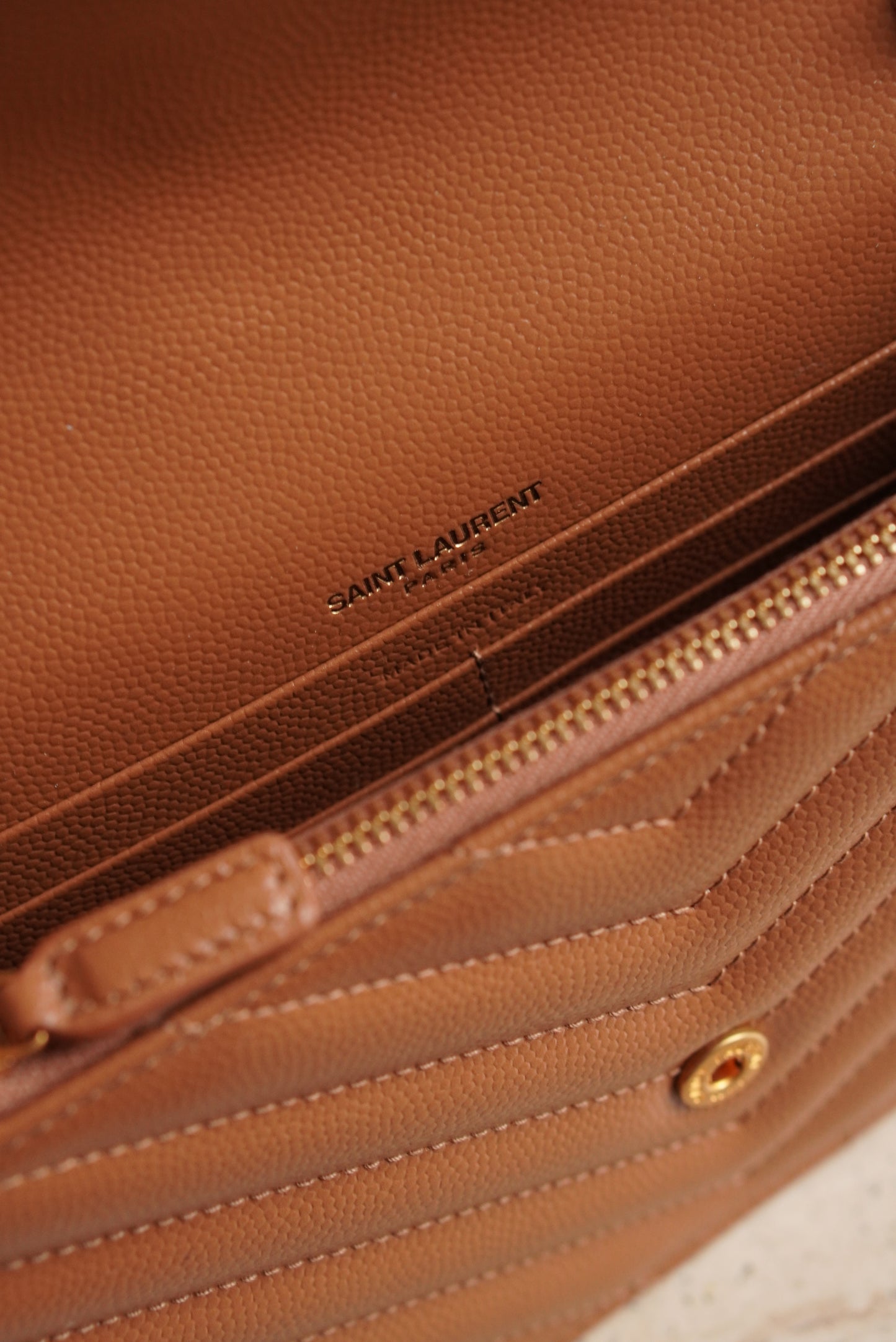 SAINT LAURENT CASSANDRE ENVELOPE CHAIN WALLET