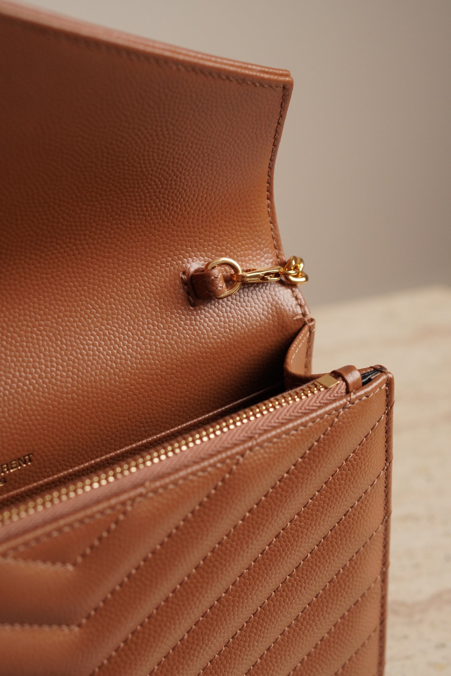 SAINT LAURENT CASSANDRE ENVELOPE CHAIN WALLET