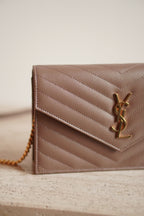 SAINT LAURENT CASSANDRE ENVELOPE CHAIN WALLET