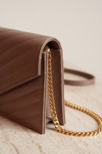 SAINT LAURENT CASSANDRE ENVELOPE CHAIN WALLET