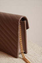 SAINT LAURENT CASSANDRE ENVELOPE CHAIN WALLET