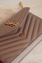 SAINT LAURENT CASSANDRE ENVELOPE CHAIN WALLET