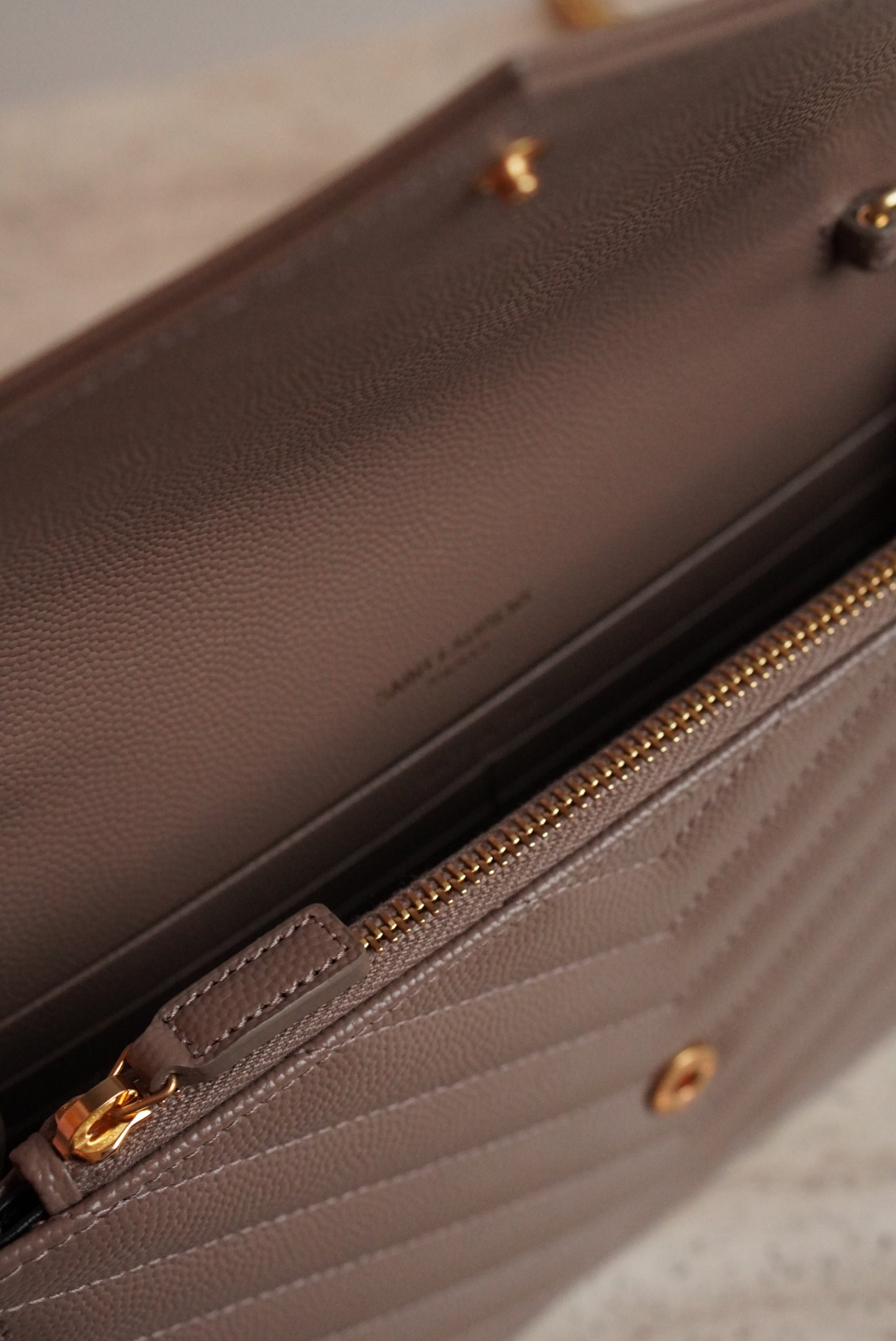SAINT LAURENT CASSANDRE ENVELOPE CHAIN WALLET