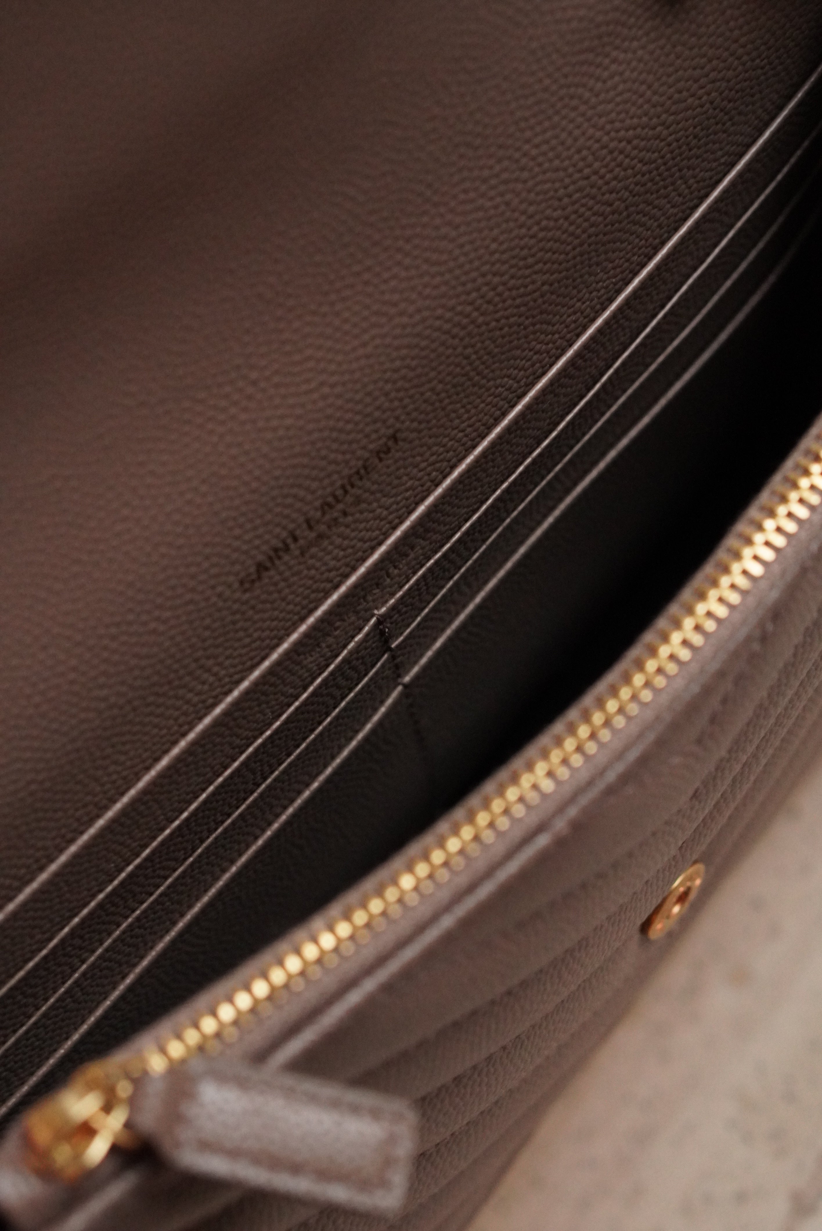 SAINT LAURENT CASSANDRE ENVELOPE CHAIN WALLET