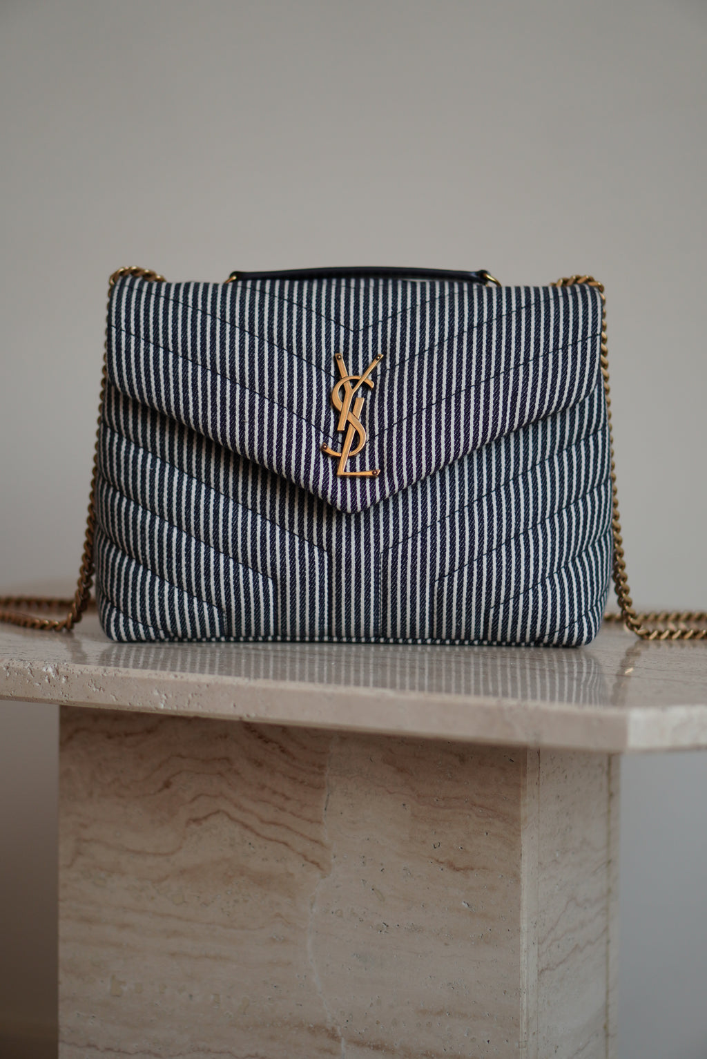 SAINT LAURENT LOULOU SMALL | STRIPED