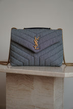 SAINT LAURENT LOULOU SMALL | STRIPED
