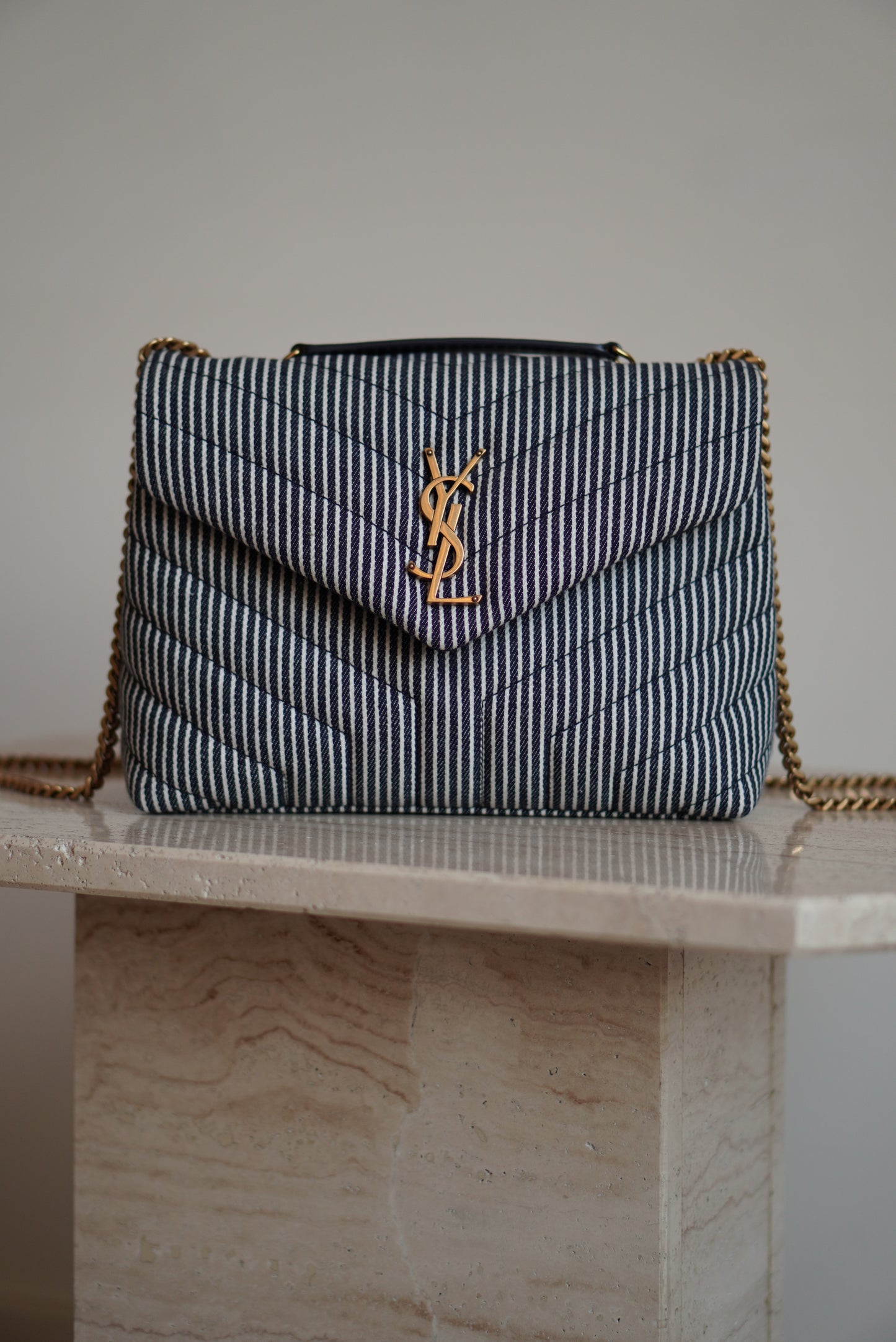 SAINT LAURENT LOULOU SMALL | STRIPED