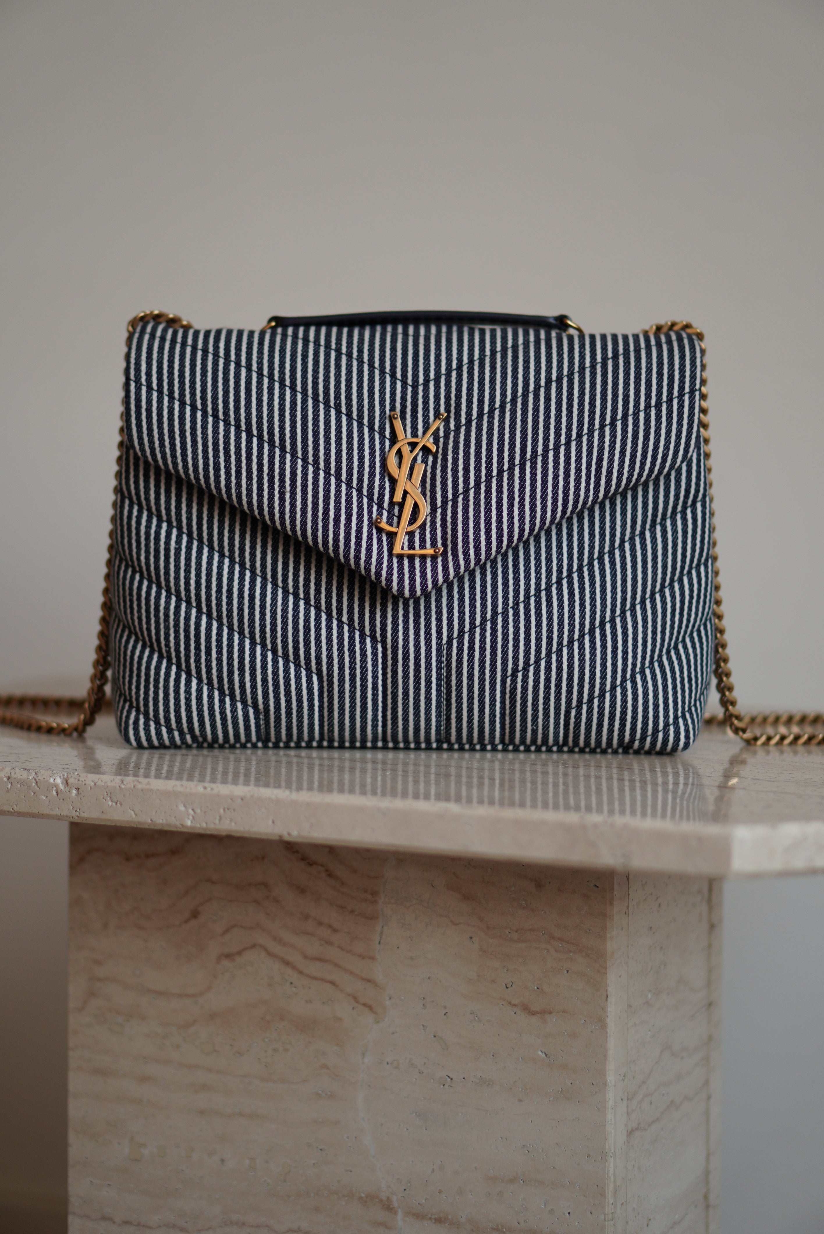 SAINT LAURENT LOULOU SMALL | STRIPED