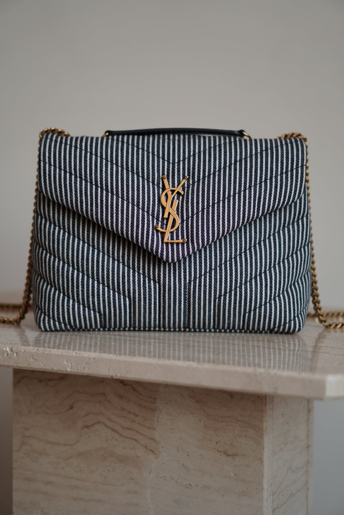SAINT LAURENT LOULOU SMALL | STRIPED
