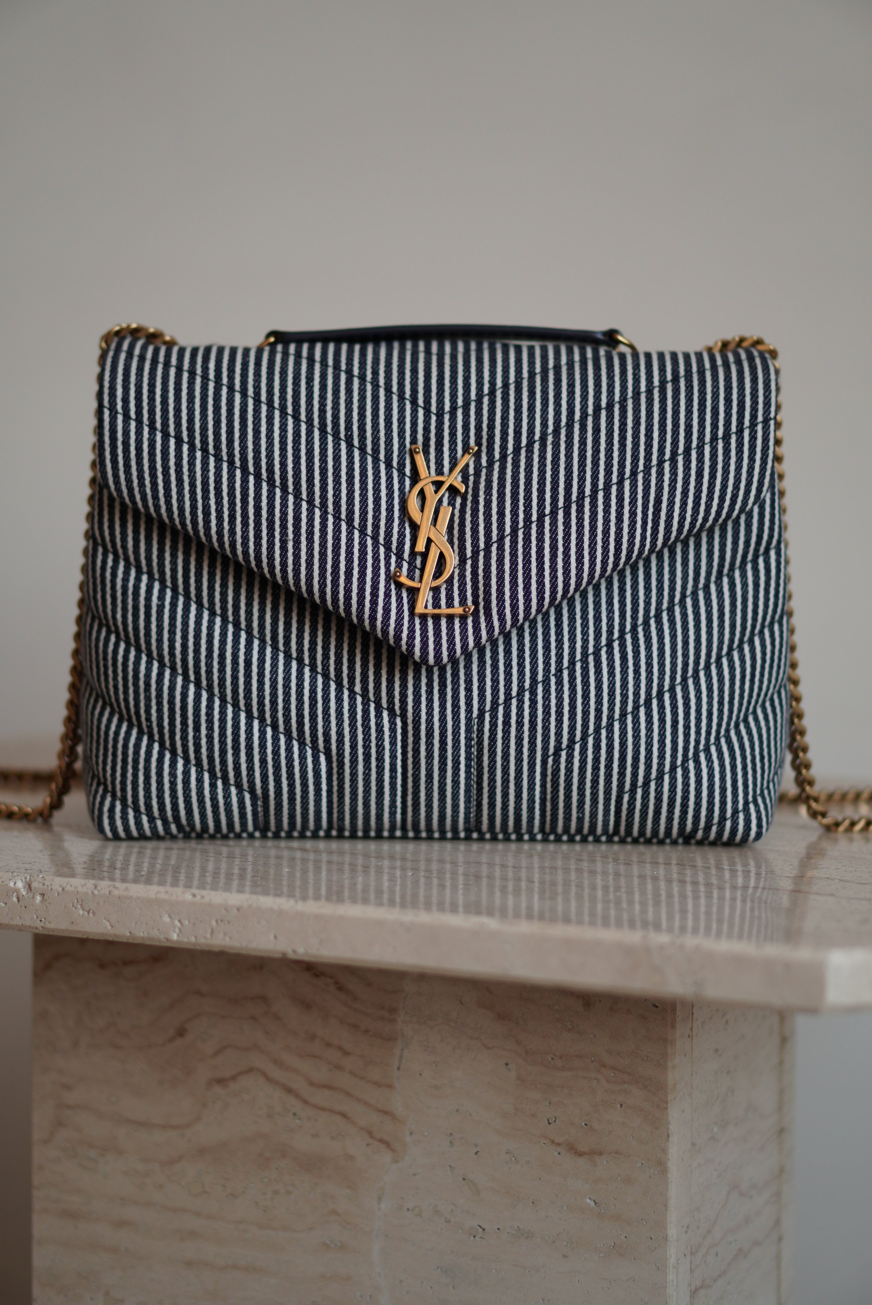 SAINT LAURENT LOULOU SMALL | STRIPED