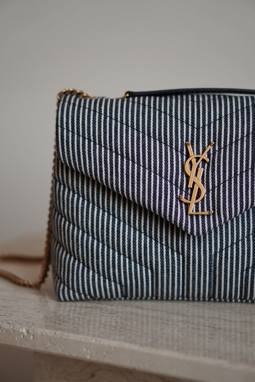 SAINT LAURENT LOULOU SMALL | STRIPED