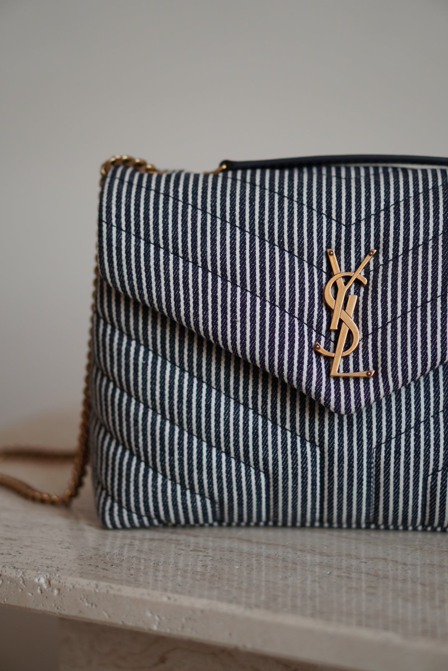 SAINT LAURENT LOULOU SMALL | STRIPED