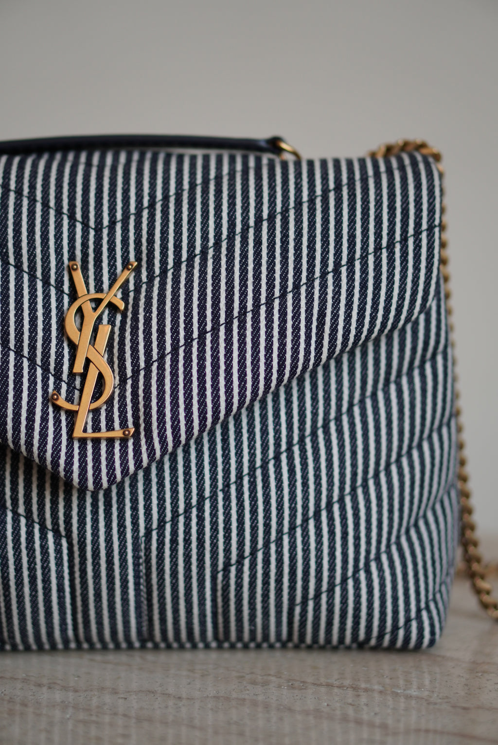 SAINT LAURENT LOULOU SMALL | STRIPED