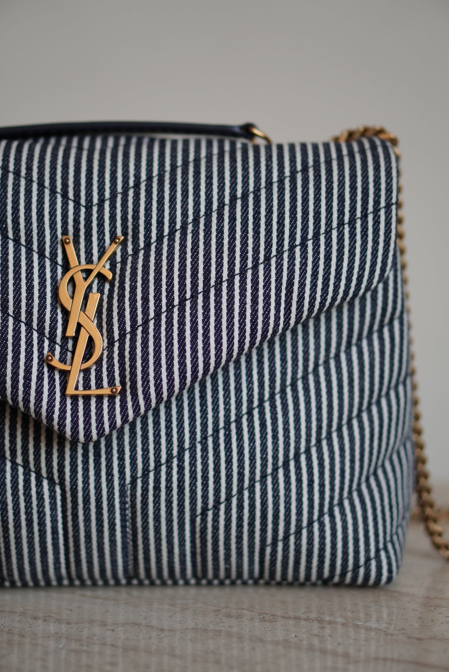 SAINT LAURENT LOULOU SMALL | STRIPED