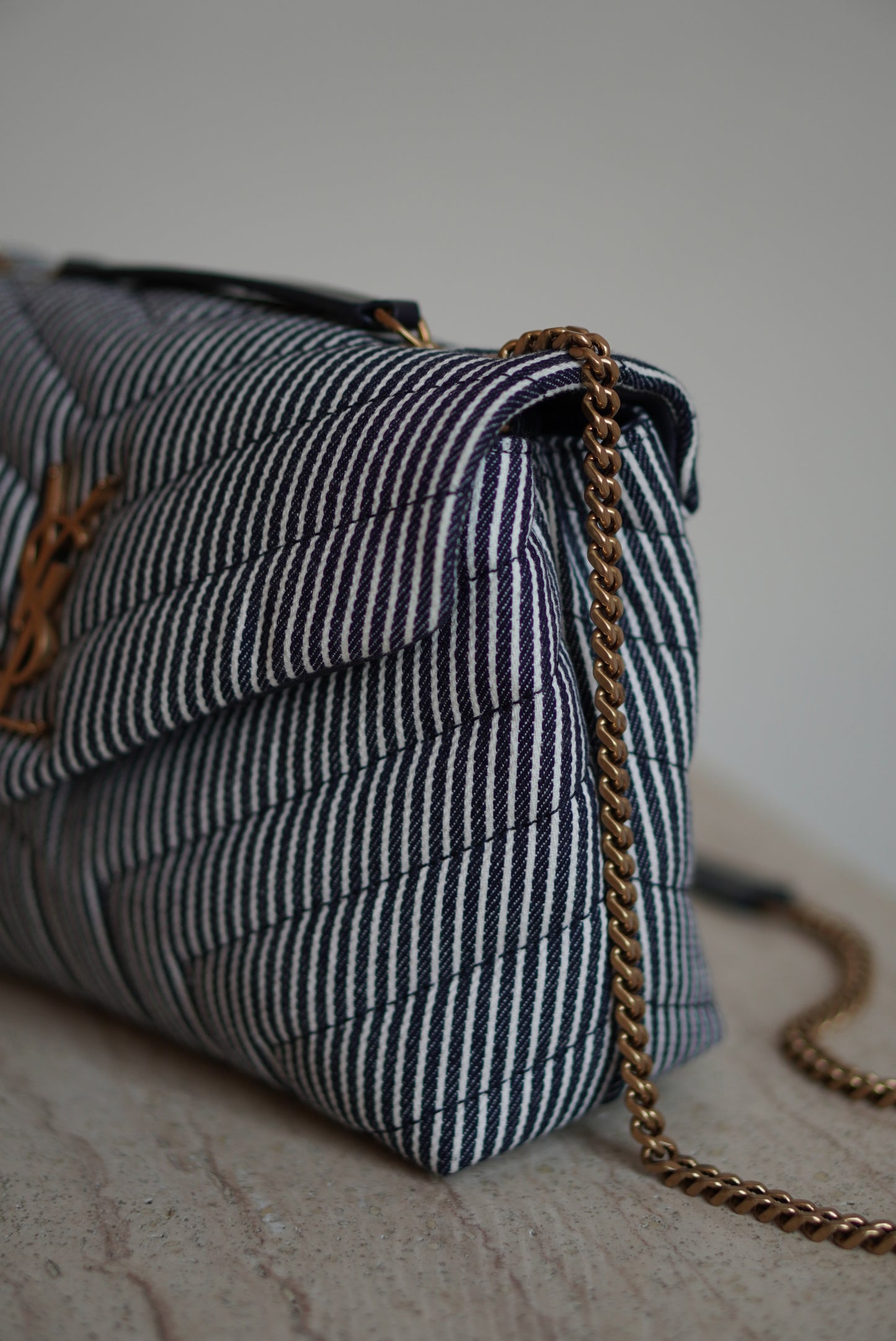 SAINT LAURENT LOULOU SMALL | STRIPED