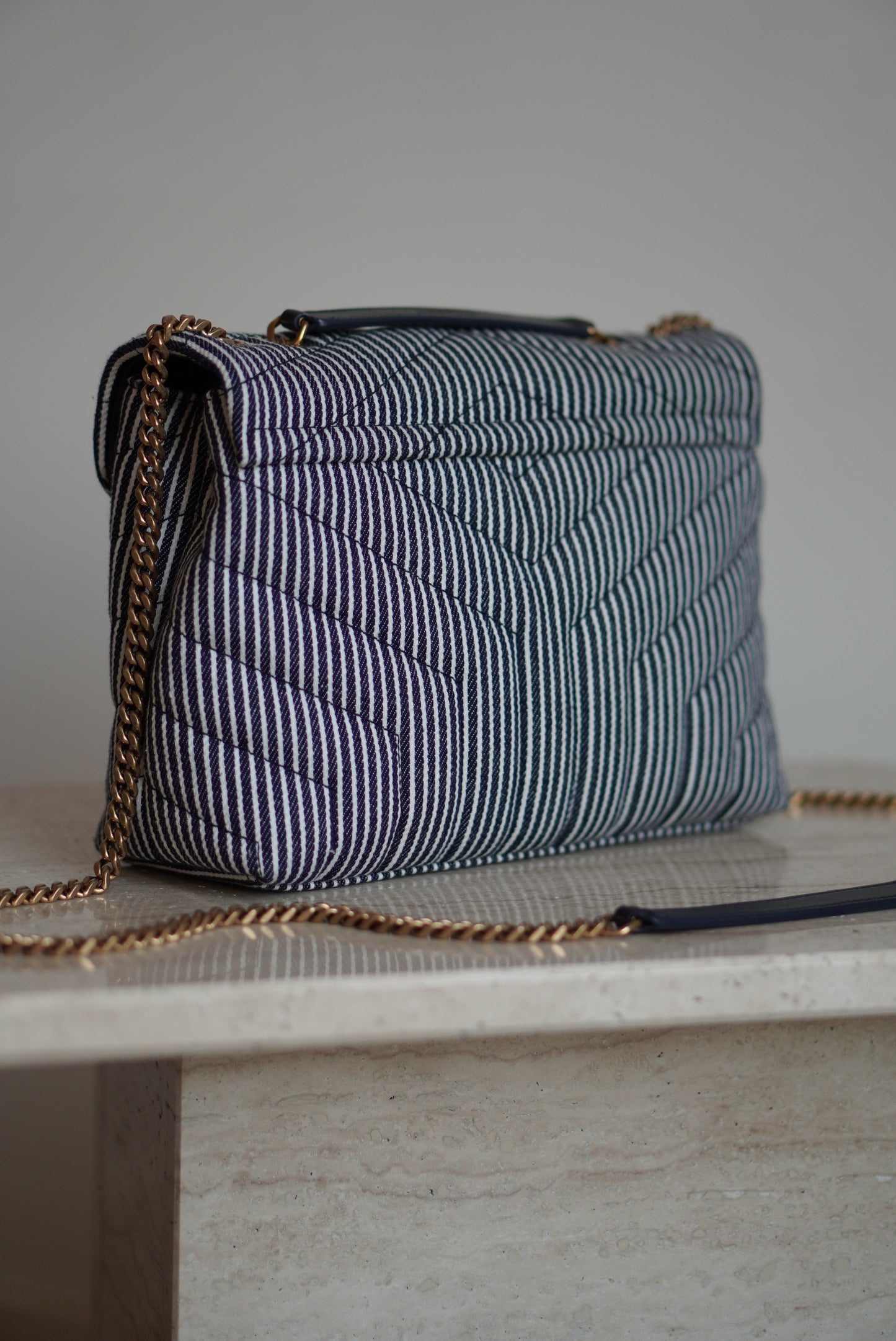 SAINT LAURENT LOULOU SMALL | STRIPED