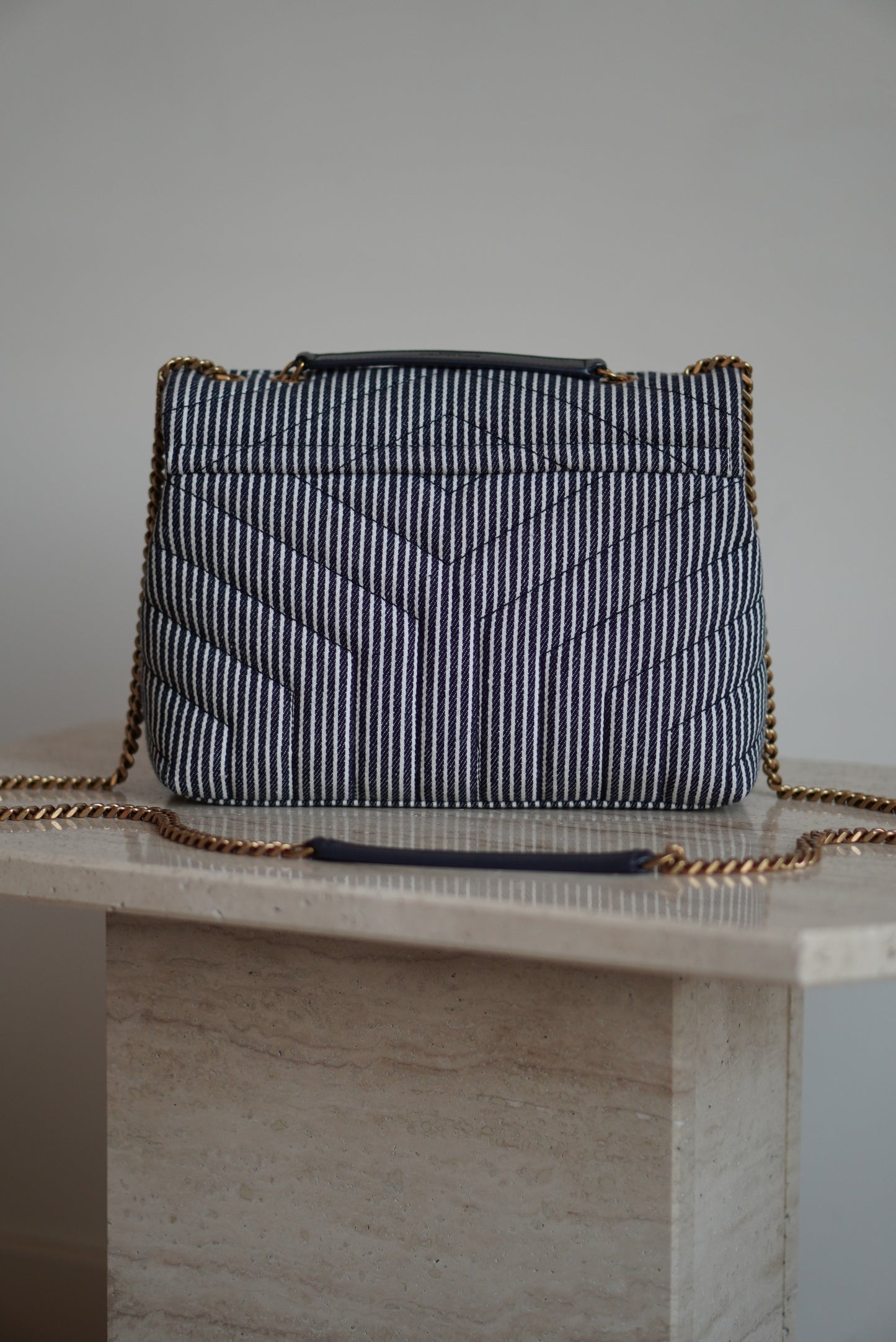 SAINT LAURENT LOULOU SMALL | STRIPED