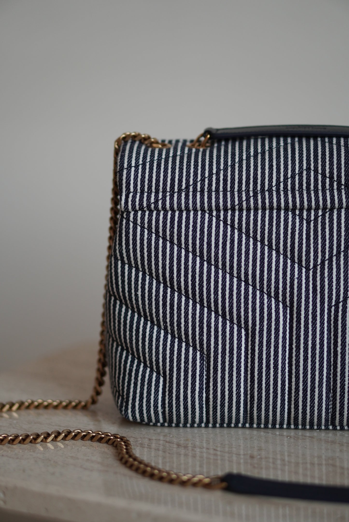 SAINT LAURENT LOULOU SMALL | STRIPED