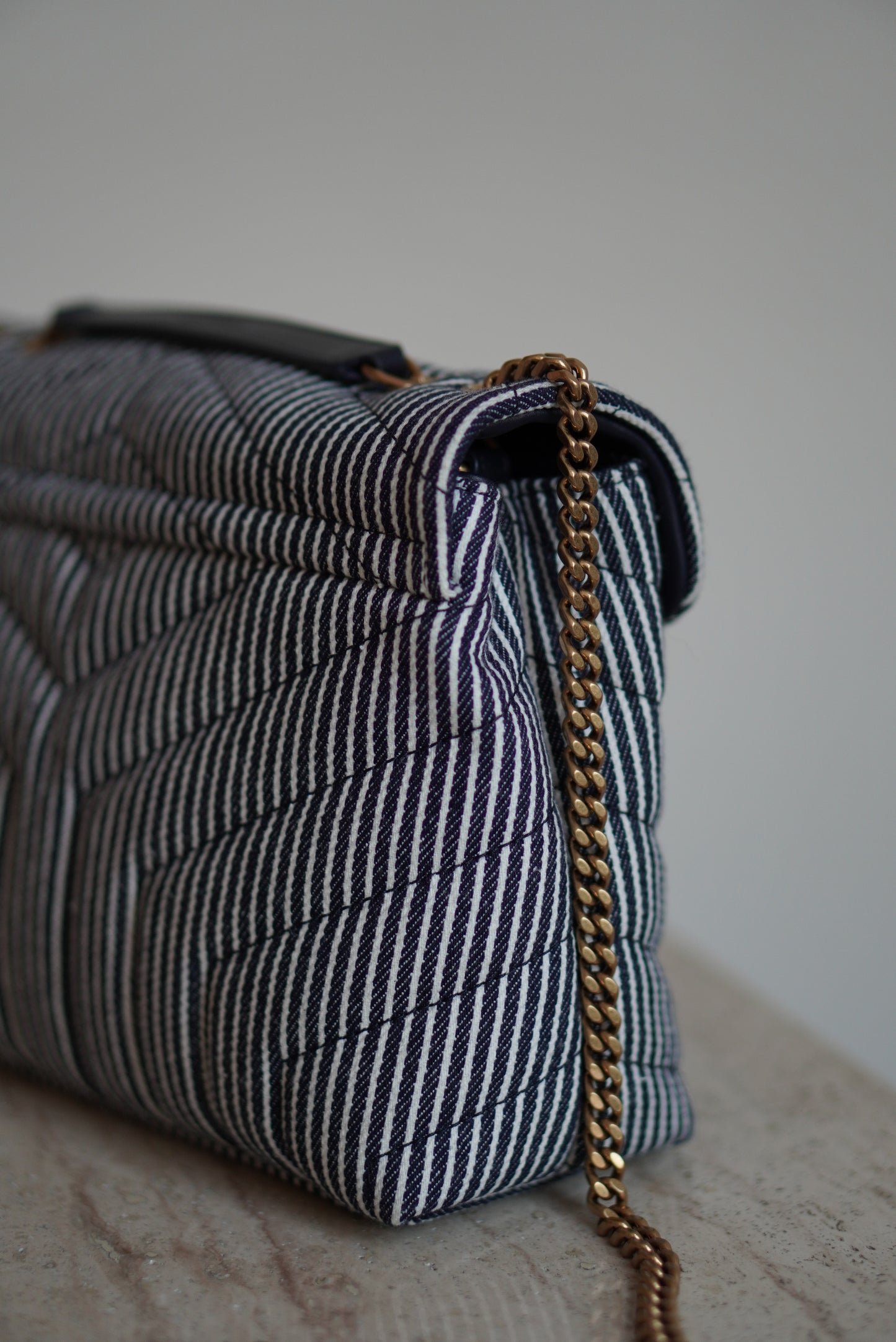 SAINT LAURENT LOULOU SMALL | STRIPED