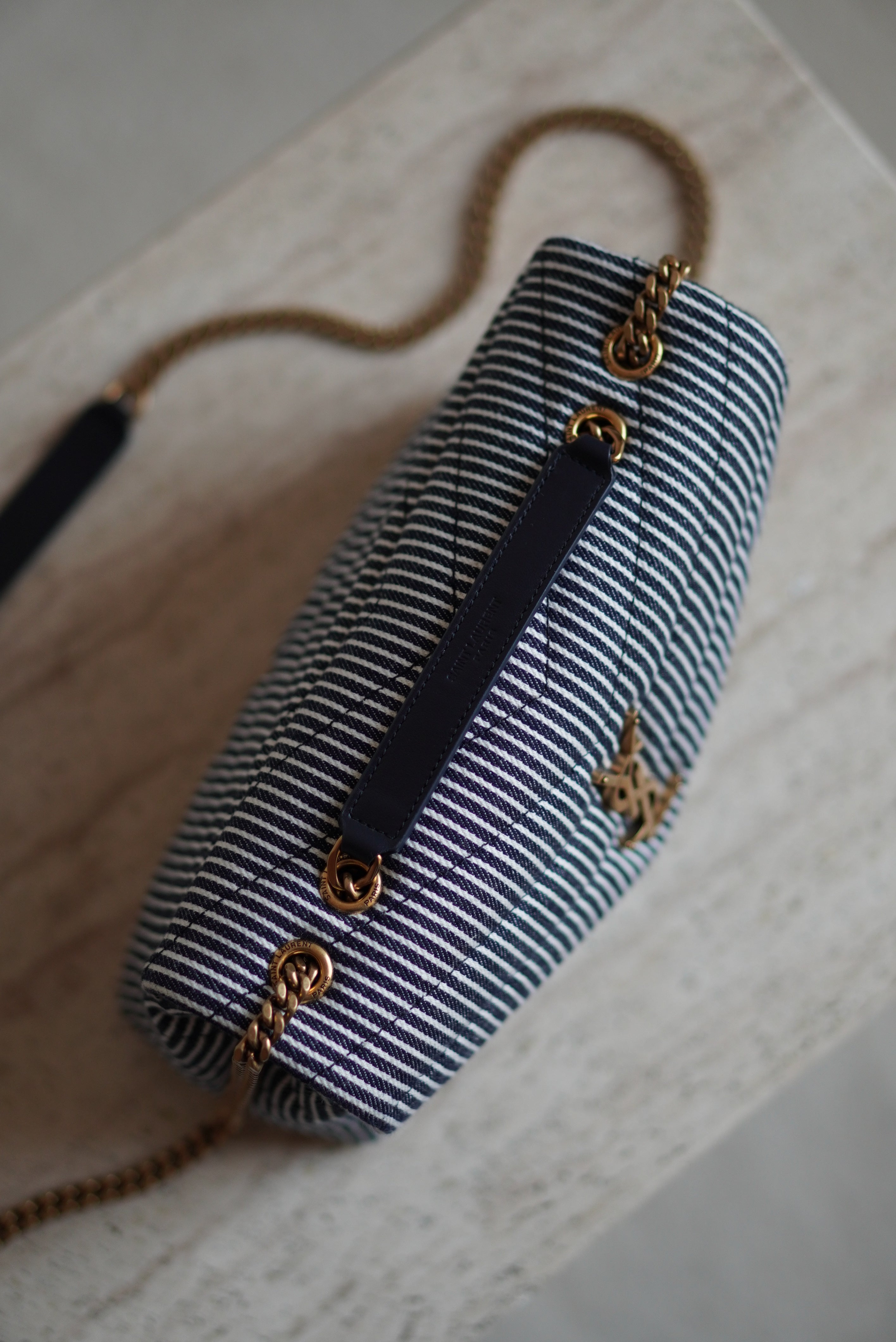 SAINT LAURENT LOULOU SMALL | STRIPED