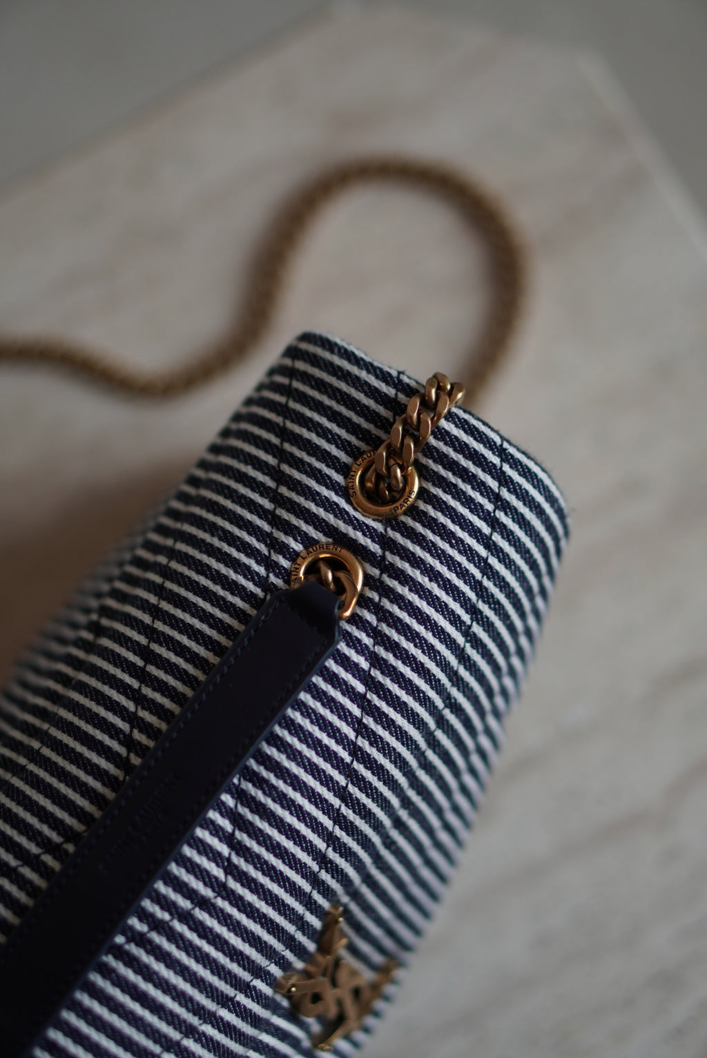 SAINT LAURENT LOULOU SMALL | STRIPED