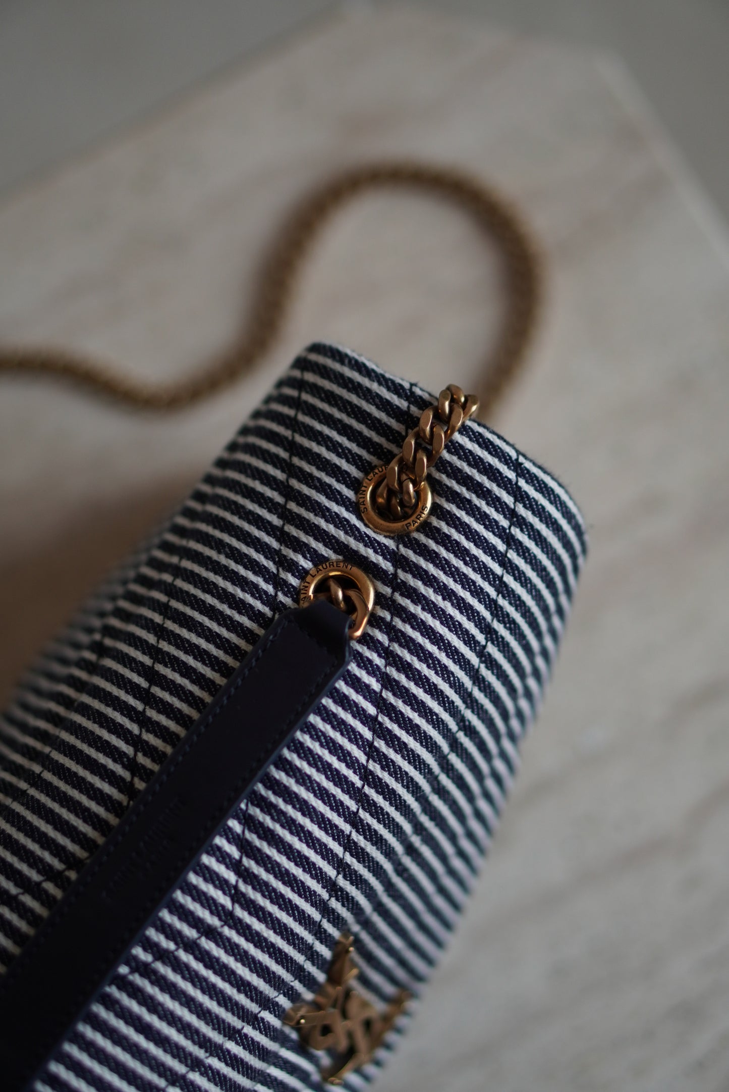 SAINT LAURENT LOULOU SMALL | STRIPED