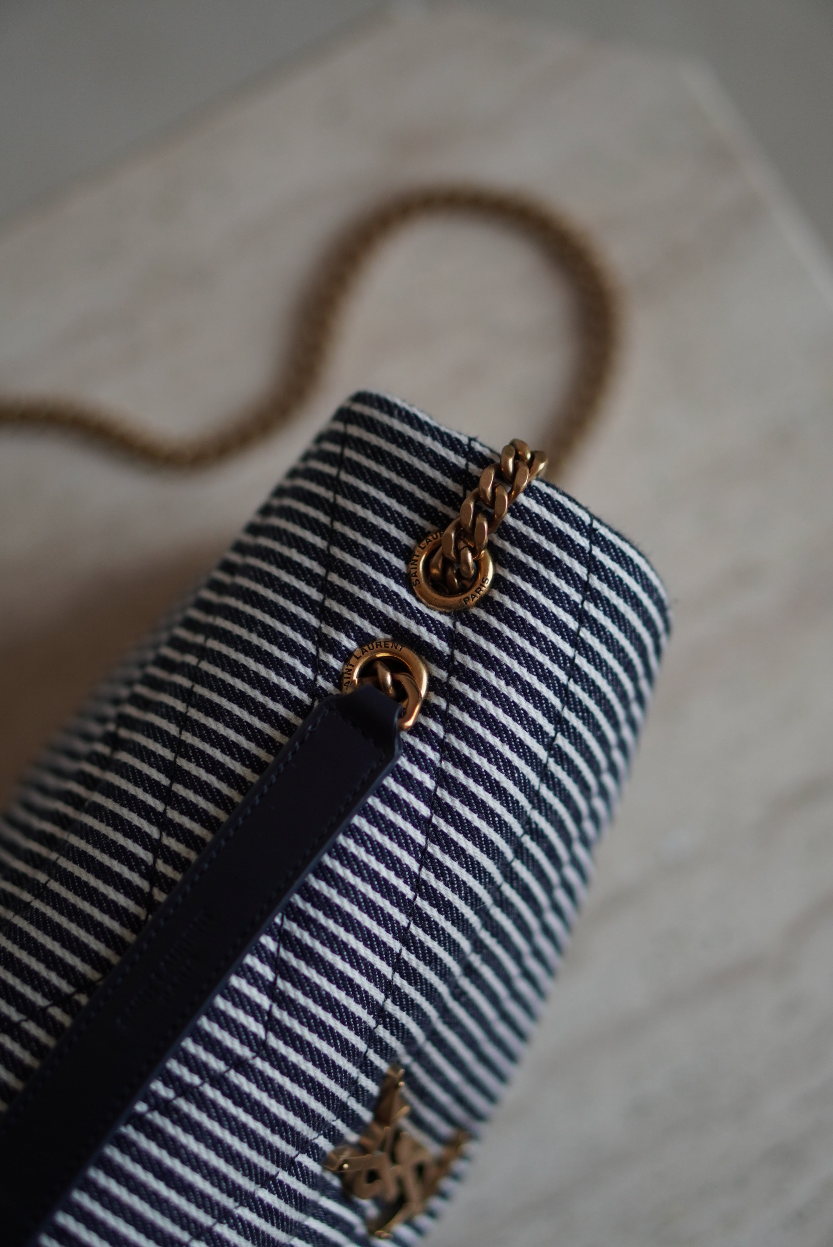 SAINT LAURENT LOULOU SMALL | STRIPED