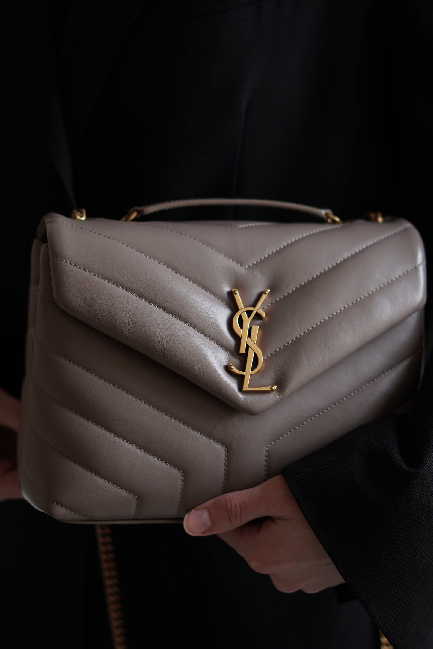 SAINT LAURENT LOULOU SMALL | TAUPE