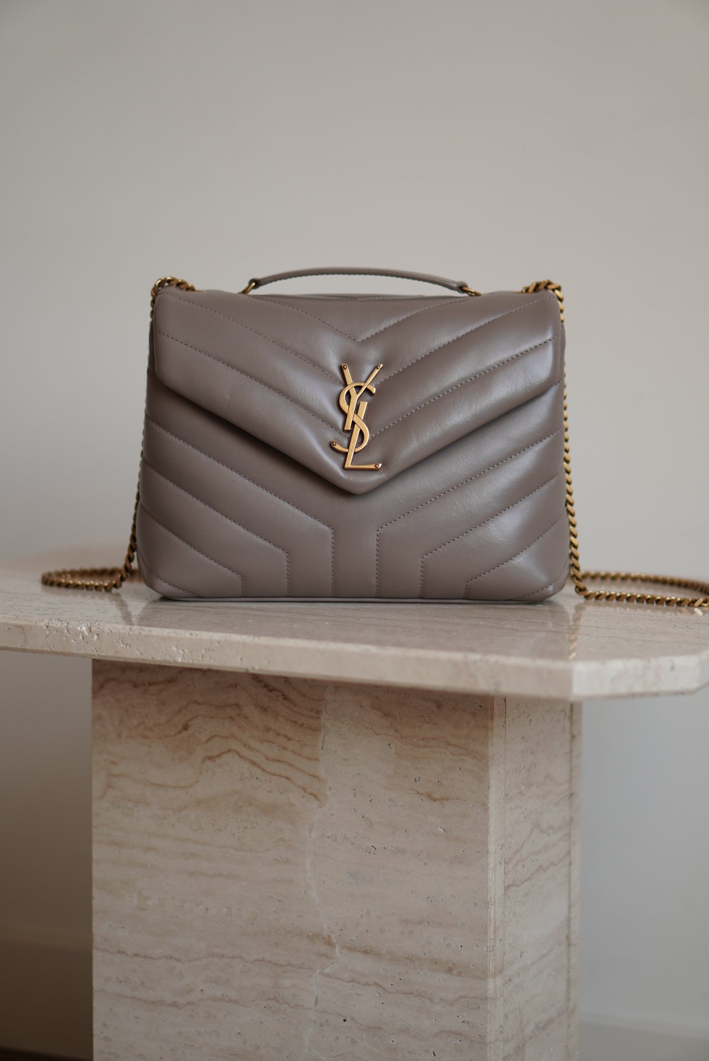 SAINT LAURENT LOULOU SMALL | TAUPE