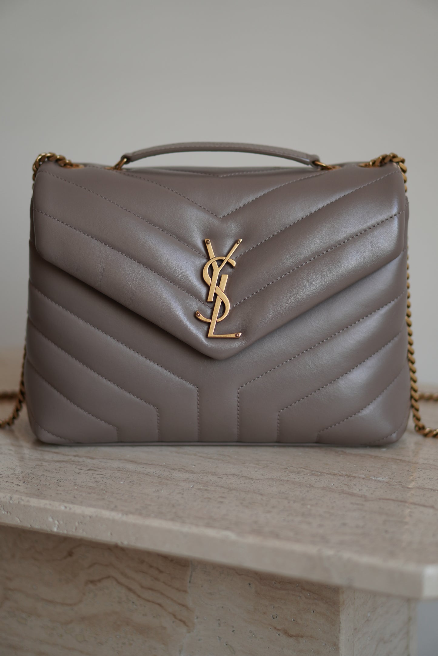 SAINT LAURENT LOULOU SMALL | TAUPE