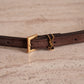 SAINT LAURENT CASSANDRE BELT EXTRA THIN | BROWN
