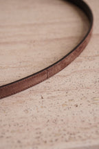 SAINT LAURENT CASSANDRE BELT EXTRA THIN | BROWN