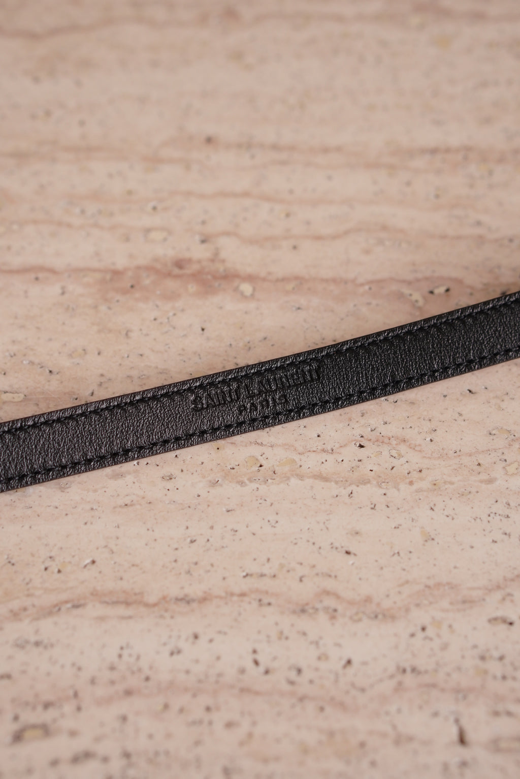 SAINT LAURENT CASSANDRE BELT EXTRA THIN | BROWN
