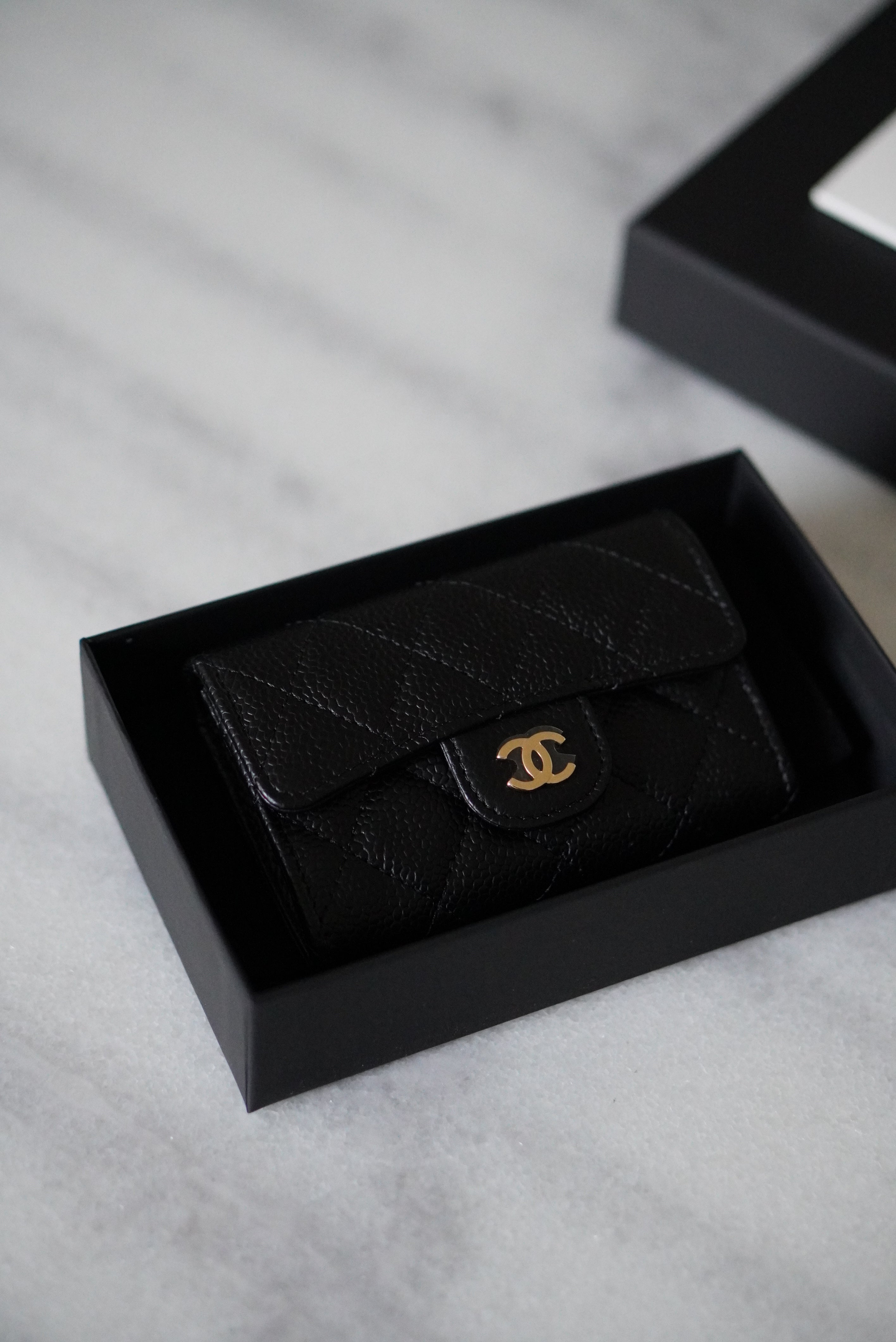 CHANEL Lambskin Quilted Flap Card Holder Black | FASHIONPHILE